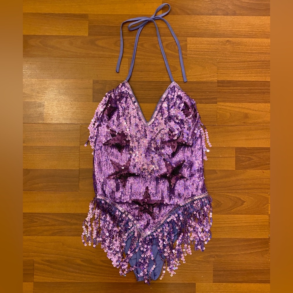 Purple Star Sequin Shimmy Festival Bodysuit